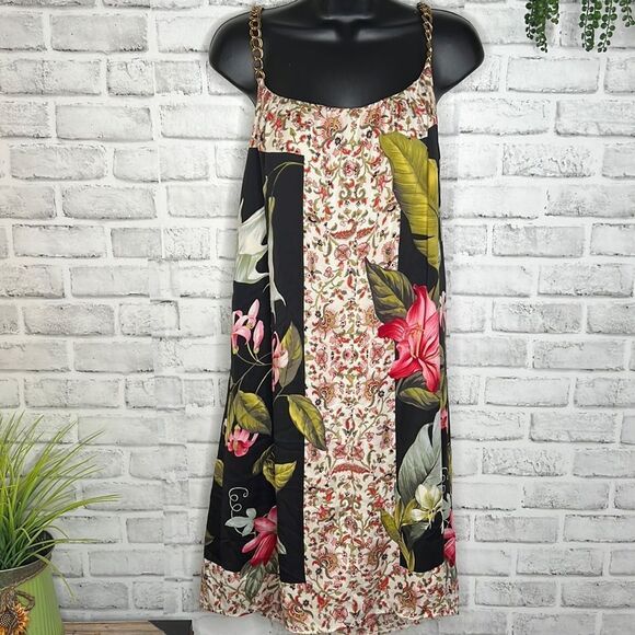 Tommy Bahama Silk Tropical Dress With Chain Straps Size Small 4/8 - Picture 1 of 6
